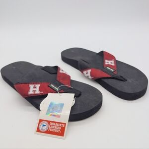 Toe Goz Sz 8 Harvard Maroon & Black Flip Flop Sandals NWT